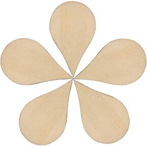 SUPVOX 100pcs Unfinished Drop Shape teardrops Wood Slices DIY Paint Decorate