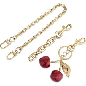 3PCS Bag Extender Chain Purse Strap Extenders Sweet Cherry Bag Charm Keychain Purse Handbags Replacement Bag Chain Accessories