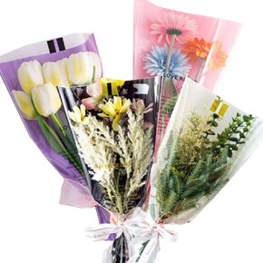 100Counts /4 Colors Flower Wrapping Paper Rose Packaging Bag,Florist Bouquet Supplies,Waterproof Floral Wrapping Paper 17.7 * 11 * 3.5Inch