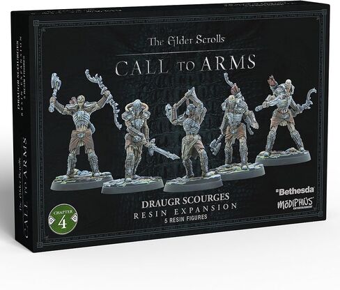 Modiphius: The Elder Scrolls: Call to Arms: Draugr Scourges - 5 Figure Resin Expansion, Chapter 4, Unpainted, 32mm Miniatures with Scenic Bases, RPG in Kuwait