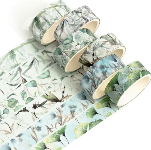 YUBBAEX 6 Rolls Floral Gold Washi Tape Set Silver Foil Masking Tape Decorative for Arts, DIY Crafts, Bullet Journal Supplies, Planners, Scrapbook, Card/Gift Wrapping (Twilight Garden) in Saudi Arabia