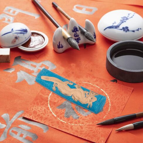 EXCEART 7pcs Ink Stick Chinese Ink Block Calligraphy Paintings Ink Sticks Dragon Pattern for Chinese Calligraphy Writing Japanese Sumi Practice Set Traditional Chinese Ink Stick Set in Saudi Arabia