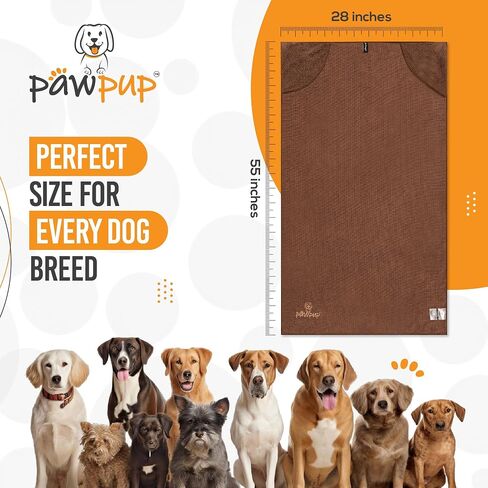 Dog Towels for Drying Dogs Super Absorbent Microfiber Pet Grooming Towel for Dogs, Cats and Other Pets (55 x 28 Inches, Brown) in Kuwait