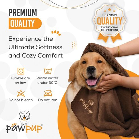 Dog Towels for Drying Dogs Super Absorbent Microfiber Pet Grooming Towel for Dogs, Cats and Other Pets (55 x 28 Inches, Brown) in Kuwait