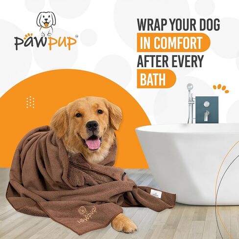 Dog Towels for Drying Dogs Super Absorbent Microfiber Pet Grooming Towel for Dogs, Cats and Other Pets (55 x 28 Inches, Brown) in Kuwait