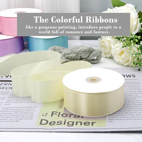 1 Inch x 100yds Satin Ribbon Solid Fabric Ribbons Roll for Gift Wrapping,Floral,Balloons,Craft Sewing,Valentine's Day,Wedding,Birthday Party Decoration(Black) in Kuwait