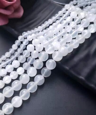 ABCGEMS Dominican Republic Larimar Beads with Black Iron Oxide Inclusion (These Hematite Inclusion Manifest as Black Streaks Providing a Striking Contrast) Smooth Round 12mm in Kuwait