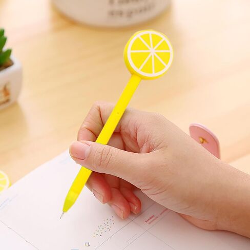 YYaaloa 30pcs Lemon Pens Cute Gel Ink Pens 0.5mm Black Ink Novelty Pens for Child, Women Coworkers Office School Home Wedding Bridal Shower Gifts Party Supplies (Cute Lemon 30pcs) in Kuwait