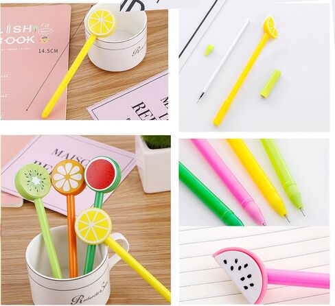 YYaaloa 30pcs Lemon Pens Cute Gel Ink Pens 0.5mm Black Ink Novelty Pens for Child, Women Coworkers Office School Home Wedding Bridal Shower Gifts Party Supplies (Cute Lemon 30pcs) in Kuwait
