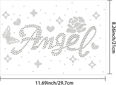 Angel Rhinestone Iron on Hotfix Transfer Star Rose Bling Iron on Transfers Decal Word Sparkly Crystal T-Shirt Transfer for Clothing Bags Hats Pants Decoration DIY Decals in Saudi Arabia