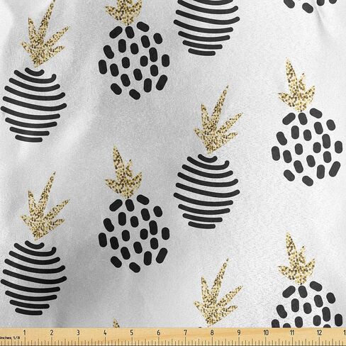 Lunarable Old Newspaper Fabric by The Yard, Vintage Fashion Themed Shoes Handbag Purses with Ornate Details Retro, Stretch Knit Fabric for Clothing Sewing and Arts Crafts, 3 Yards, Cream Black in Kuwait