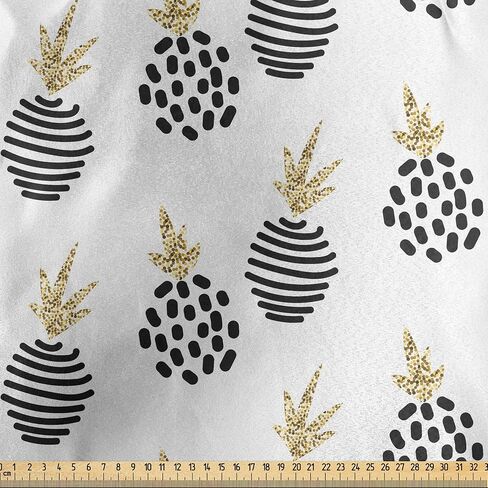 Lunarable Old Newspaper Fabric by The Yard, Vintage Fashion Themed Shoes Handbag Purses with Ornate Details Retro, Stretch Knit Fabric for Clothing Sewing and Arts Crafts, 3 Yards, Cream Black in Kuwait