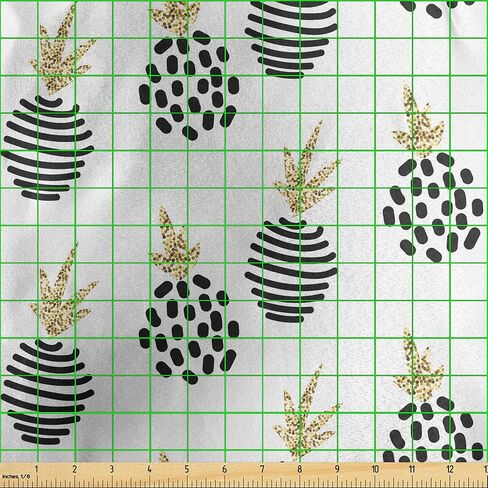 Lunarable Old Newspaper Fabric by The Yard, Vintage Fashion Themed Shoes Handbag Purses with Ornate Details Retro, Stretch Knit Fabric for Clothing Sewing and Arts Crafts, 3 Yards, Cream Black in Kuwait