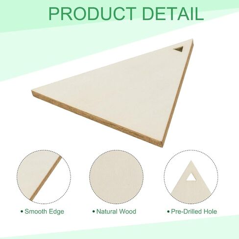 uxcell 36pcs Triangle Blank Wood Tags with Hole 3.1 x 4 Inch Unfinished Wood Pieces Wooden Gift Tags with 32.8 Ft Rope for Craft Projects, Hanging Decorations, Gift Making in Saudi Arabia