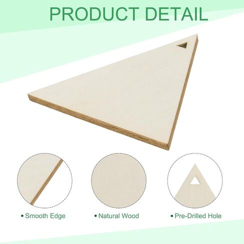 uxcell 36pcs Triangle Blank Wood Tags with Hole 3.1 x 4 Inch Unfinished Wood Pieces Wooden Gift Tags with 32.8 Ft Rope for Craft Projects, Hanging Decorations, Gift Making in Saudi Arabia