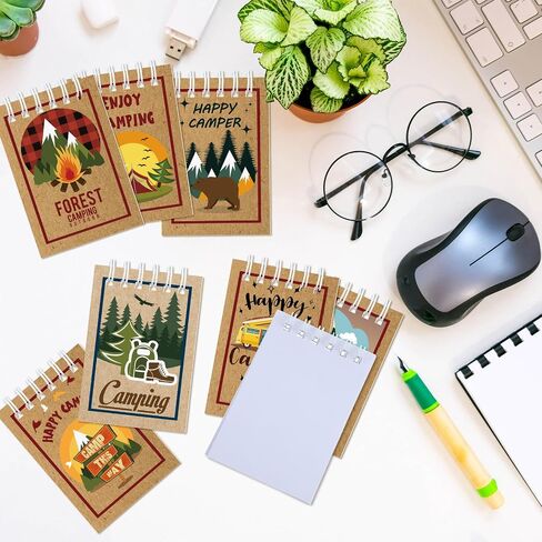 Eaasty 32 Pack Mini Camp Adventure Theme Notepads Tiny Spiral Notebook Camping Journal Pocket Gifts for Kids Party Favors Writing Drawing Note Taking 2.4 x 3.5 Inch in Saudi Arabia