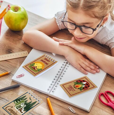 Eaasty 32 Pack Mini Camp Adventure Theme Notepads Tiny Spiral Notebook Camping Journal Pocket Gifts for Kids Party Favors Writing Drawing Note Taking 2.4 x 3.5 Inch in Saudi Arabia