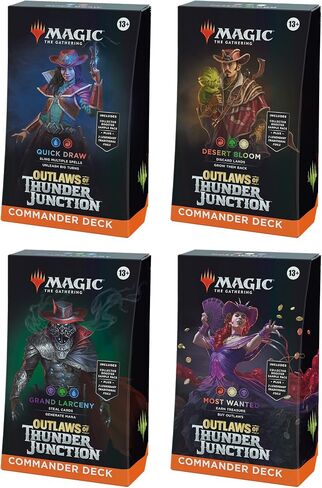 Magic: The Gathering Outlaws of Thunder Junction Commander Deck Bundle - Includes All 4 Decks (Quick Draw, Desert Bloom, Grand Larceny, and Most Wanted) in Saudi Arabia