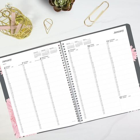 Brownline® 2025 Pink Essential Weekly Planner, Appointment Book, 12 Months, January to December, Twin-Wire Binding, 11" x 8.5", Pink Daisy (CB950G.05-25) in Saudi Arabia