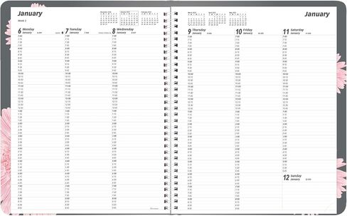 Brownline® 2025 Pink Essential Weekly Planner, Appointment Book, 12 Months, January to December, Twin-Wire Binding, 11" x 8.5", Pink Daisy (CB950G.05-25) in Saudi Arabia