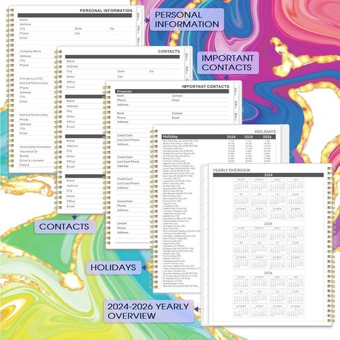 2024-2026 Monthly Planner/Calendar - Monthly Planner 2024-2026, July 2024 - June 2026, 9" x 11", Academic Planner with Spiral Bound, Monthly Tabs, Thick Paper, Daily Organizer in Saudi Arabia