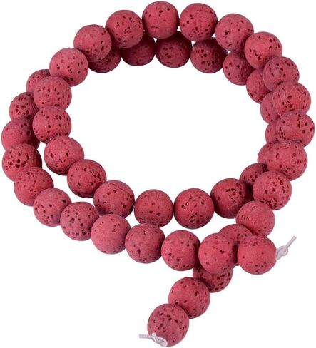 Natural Stone Beads for Jewelry Making Round Smooth Genuine Dark Blue Volcanic Lava Gemstone Loose Energy Healing Beads for Necklace Bracelet Earrings,Enjoy DIY Fun（8mm,46PCS） in Saudi Arabia