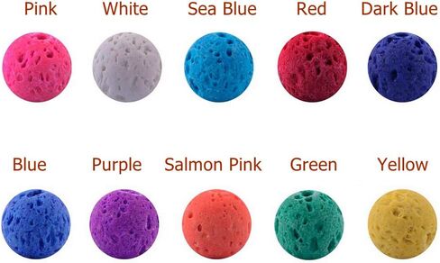 Natural Stone Beads for Jewelry Making Round Smooth Genuine Dark Blue Volcanic Lava Gemstone Loose Energy Healing Beads for Necklace Bracelet Earrings,Enjoy DIY Fun（8mm,46PCS） in Saudi Arabia