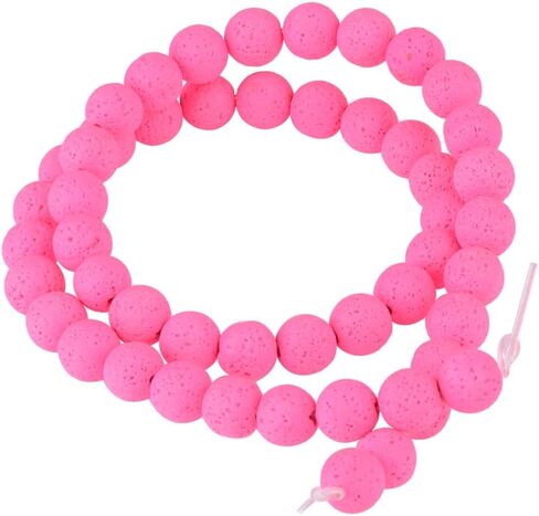 Natural Stone Beads for Jewelry Making Round Smooth Genuine Dark Blue Volcanic Lava Gemstone Loose Energy Healing Beads for Necklace Bracelet Earrings,Enjoy DIY Fun（8mm,46PCS） in Saudi Arabia