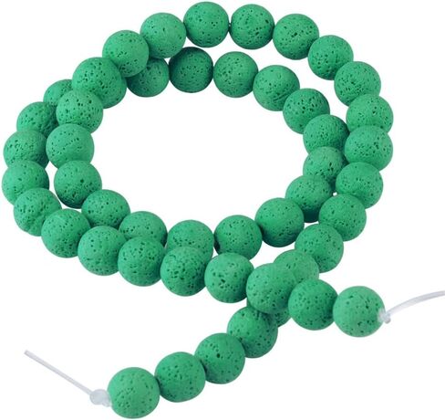 Natural Stone Beads for Jewelry Making Round Smooth Genuine Dark Blue Volcanic Lava Gemstone Loose Energy Healing Beads for Necklace Bracelet Earrings,Enjoy DIY Fun（8mm,46PCS） in Saudi Arabia