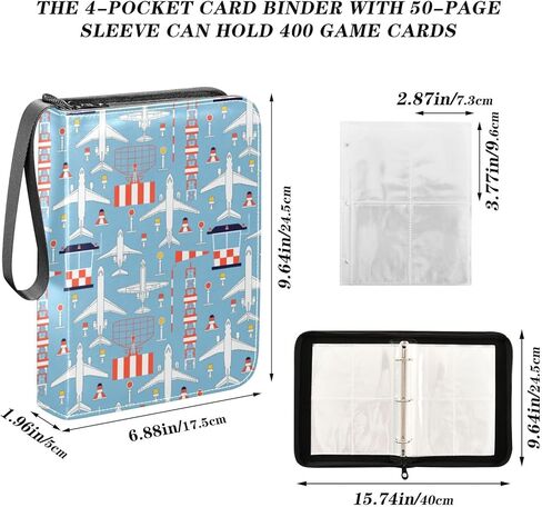 Cute Floral Flower Card Binder 4 Pocket Zipper PU Card Card Card Album Fits 400 Game Cards 50 Collevible Card Card Collection for Baseball MTG TCG Sports Cards in Kuwait