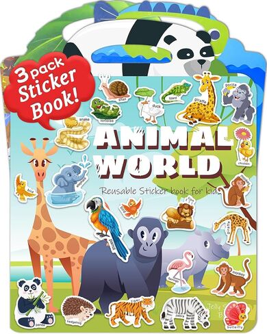 Benresive Reusable Sticker Book for Toddlers 2-4 Years, 3 Sets Travel Stickers for Kids, Waterproof Sticker Books for Toddlers 1-3, Crafts Activities for Todddlers 1-3 2-4 3-5 in Saudi Arabia