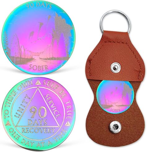 6 Months Sobriety Chip Colorful AA Coin Recovery Medallions One Day at A Time Sober Token Six Months Sobriety Gifts for Men Women Alcoholics Anonymous Gifts in Saudi Arabia