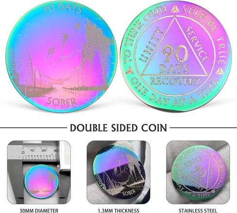 6 Months Sobriety Chip Colorful AA Coin Recovery Medallions One Day at A Time Sober Token Six Months Sobriety Gifts for Men Women Alcoholics Anonymous Gifts in Saudi Arabia