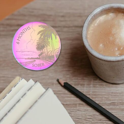 6 Months Sobriety Chip Colorful AA Coin Recovery Medallions One Day at A Time Sober Token Six Months Sobriety Gifts for Men Women Alcoholics Anonymous Gifts in Saudi Arabia
