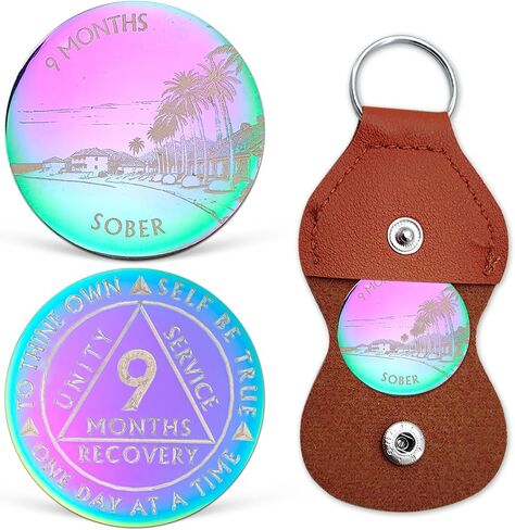 6 Months Sobriety Chip Colorful AA Coin Recovery Medallions One Day at A Time Sober Token Six Months Sobriety Gifts for Men Women Alcoholics Anonymous Gifts in Saudi Arabia