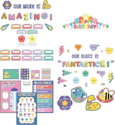 Carson Dellosa 37-Piece Core Subjects Bulletin Board Set, Reading, Math, Writing, and Science Subject Signs for Classroom Bulletin Boards, Wall Décor, Language Arts and Math Classroom Décor in Saudi Arabia