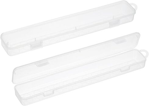 YOKIVE Art Supply Storage Organizer, 2 Pcs Art Tool Box Craft Box Art Supplies with Buckle for Brushes Paints Stamps, Transparent, 12.8 x 1.38 x 2.24 Inch in Kuwait