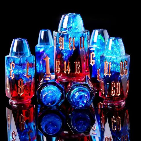 Resin Bullet DND Dice Set - 7-Piece Polyhedral Dice for Dungeons & Dragons RPG Games（Bule red） in Saudi Arabia