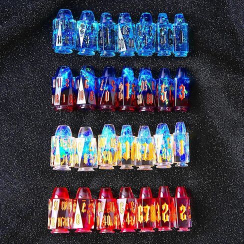 Resin Bullet DND Dice Set - 7-Piece Polyhedral Dice for Dungeons & Dragons RPG Games（Bule red） in Saudi Arabia