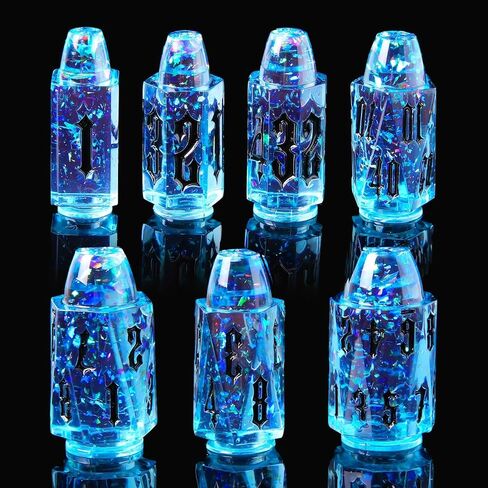 Resin Bullet DND Dice Set - 7-Piece Polyhedral Dice for Dungeons & Dragons RPG Games（Bule red） in Saudi Arabia