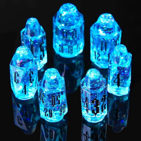 Resin Bullet DND Dice Set - 7-Piece Polyhedral Dice for Dungeons & Dragons RPG Games（Bule red） in Saudi Arabia