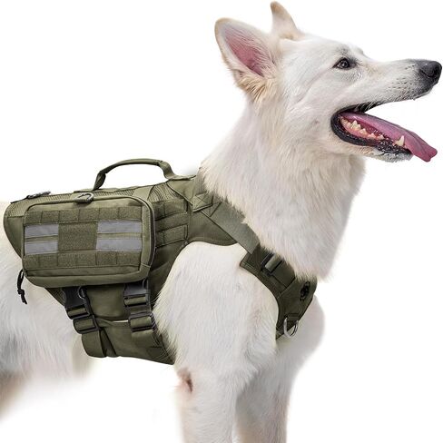 OneTigris Service Dog Harness Molle Saddle Bag, Large Tactical Add-on Pouches for Treats, Poop Bags, Toys Dog Backpack, 9.3"*5" (Black) in Saudi Arabia
