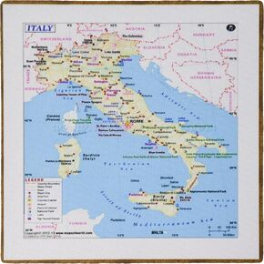 3dRose LLC 8 x 8 x 0.25 Inches Mouse Pad, Map of Modern Day Italy (mp_109161_1)