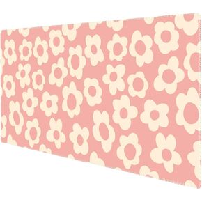 Desk Mat, XXL Large Gaming Mouse Pad, Keyboard Mouse Mat Big Desk Pad, Non-Slip Rubber Base Mousepad for Work, Game, Office, Home -Blue Flower