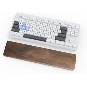 Mekass Wooden TKL Wrist Rest for Computer Keyboard, Walnut Wood Ergonomic Wrist Support Pad, Anti-Slip Mechanical Keyboard Palm Arm Hand Rest for Wrists Pain Home Office Gaming Typing (14.2in)