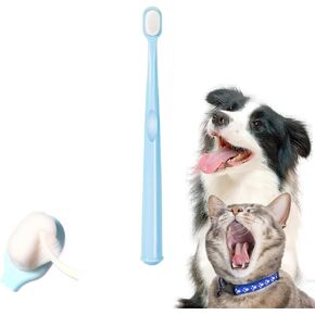 Small Dog Toothbrush Kit, Extra Soft Cat Toothbrush Dental, Easy Teeth Cleaning Head, Pet Deep Clean Dense Brush, Safe and Effective Oral Care, Brush Away Bad Breath, Easy to Handle, 3 Pack