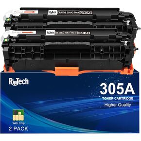 305A Black Toner Cartridge,Compatible for HP 305X CE410A CE410X for HP Laserjet Pro 400 Color M451dn M451nw M475dn M475dw M451dw M375nw Pro 300 M375nw M451 M475 M351 Printer, ( 2 Pack )