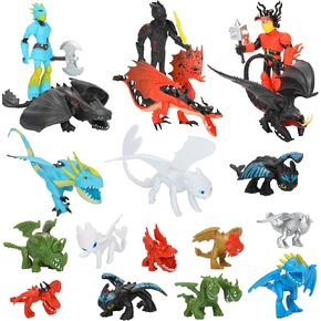 Train The Dragon Action Figures - Different Dragon Figurines Kids Toys for Birthday Party Favors Cupcake Toppers and Piñatas (Colorful)