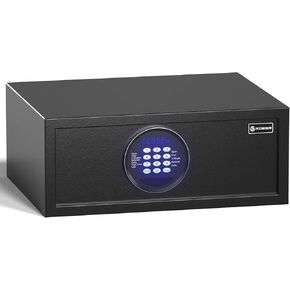 XDeer Hotel Safe 1.00 Cubic Feet Home Safe Personal Document Safe Steel Security Safe Box With Hotel-Style Digital Electronic Lock/Sensor Light/Silent Mode - Black