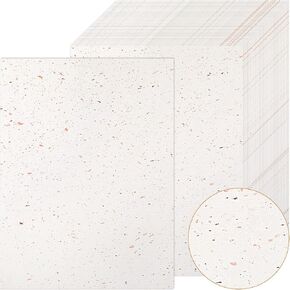 Gersoniel 100 ورقة Cream Cardstock 8.5 × 11 ورقة استئناف لطباعة ورقة القرطاسية الورقية للطباعة رقائق رقائق الذهب الذهب decoative لدعوات قوائم الشهادة خطابات (300 GSM)